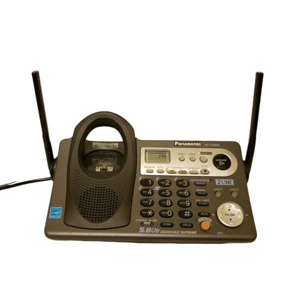 Panasonic kx-tg6500b 5.8 ghz 2 line cordless replacement base for kx-tga650b - Picture 4 of 8